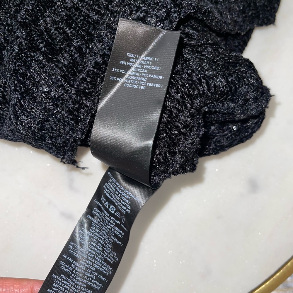 Balmain Black Sequin-Embellished Houndstooth Stretch-Knit Skirt - Picture 15 of 16